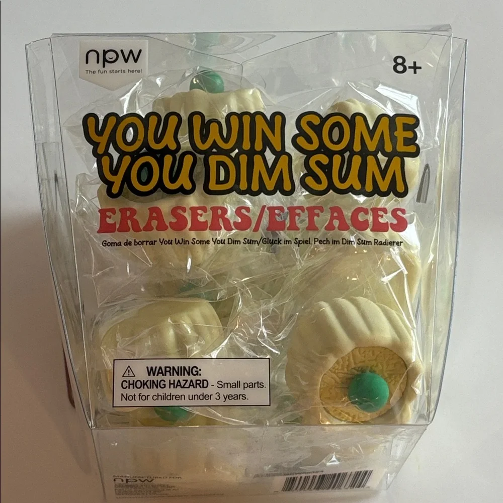 You Win Some You Dim Sum Novelty Erasers White Dumpling Set Dim Sum Erasers